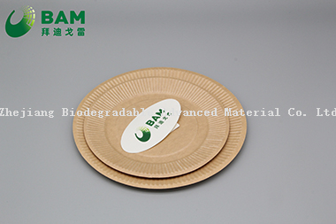 可降解、全生物分解的可堆肥的面包店外卖食品包装圆饼盘 符合GB/T4806.7标准