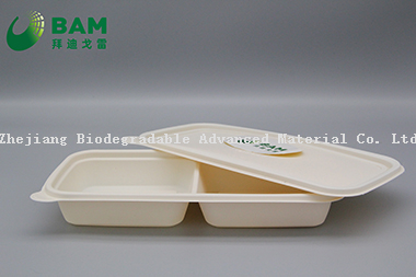 可降解、全生物降解的多隔室一次性塑料食品容器可堆肥的塔克客​​食品容器 符合GB/T4806.7标准