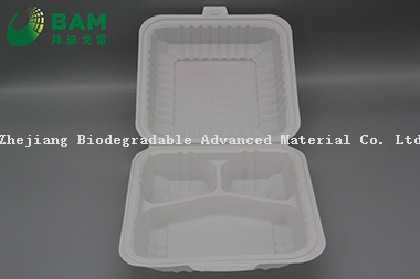 多格3格可降解、全生物降解的一次性塑料食品容器 符合GB/T 38082-2019标准