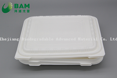 可降解、全生物降解的多4隔间一次性塑料食品容器可堆肥的外卖食品容器 符合GB/T4806.7标准